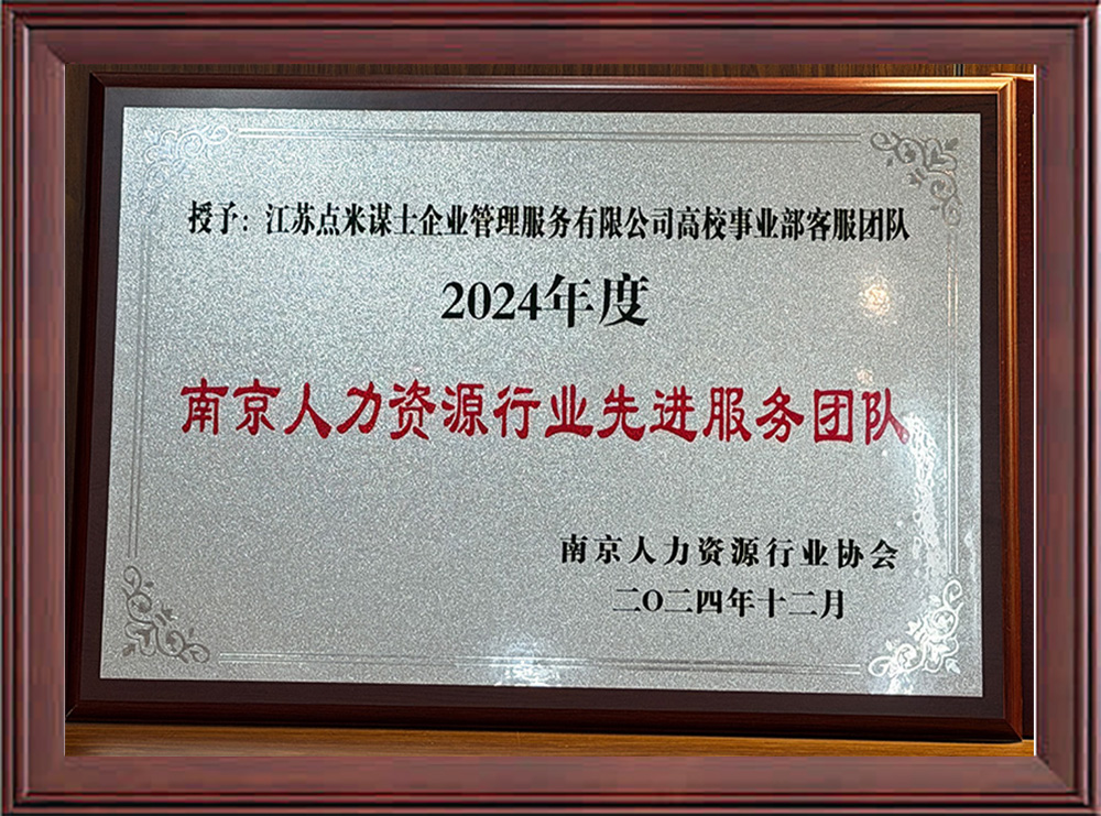 2024年度南京人力资源行业先进服务团队